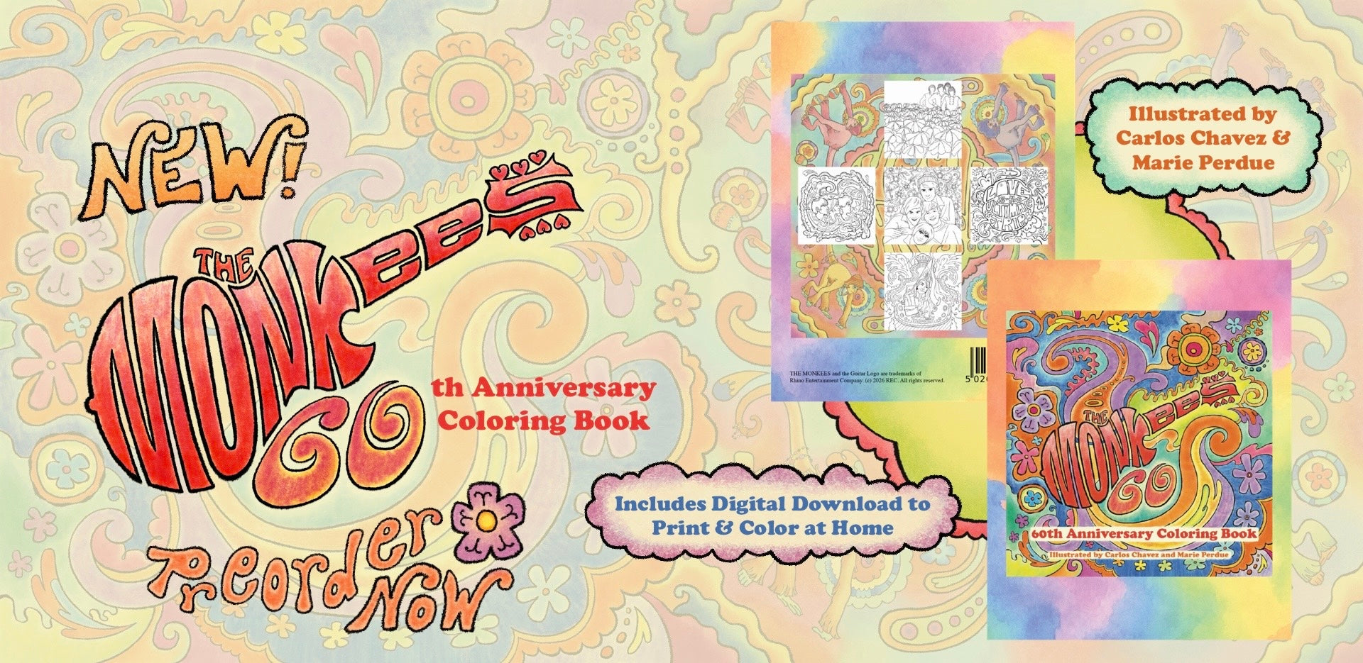 The Monkees Coloring Book with Digital Download Included